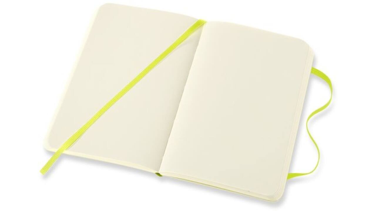 Notitieboek Moleskine pocket 90x140mm blanco soft cover lemon green