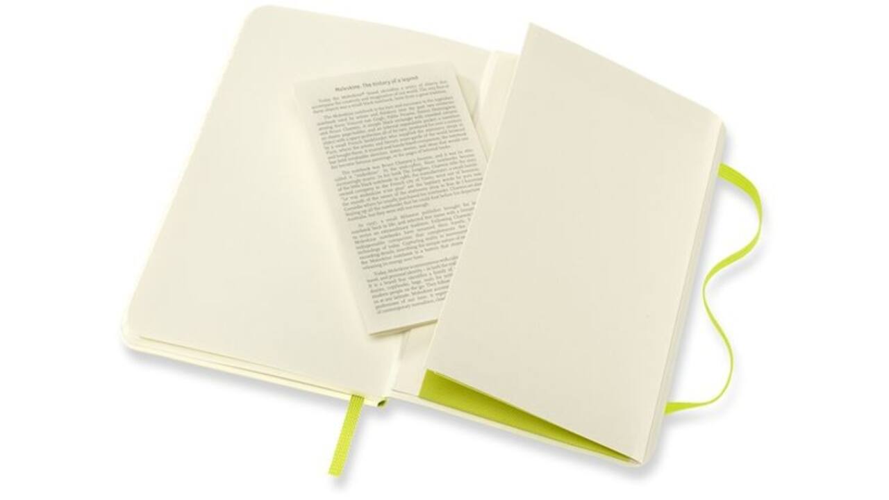 Notitieboek Moleskine pocket 90x140mm blanco soft cover lemon green