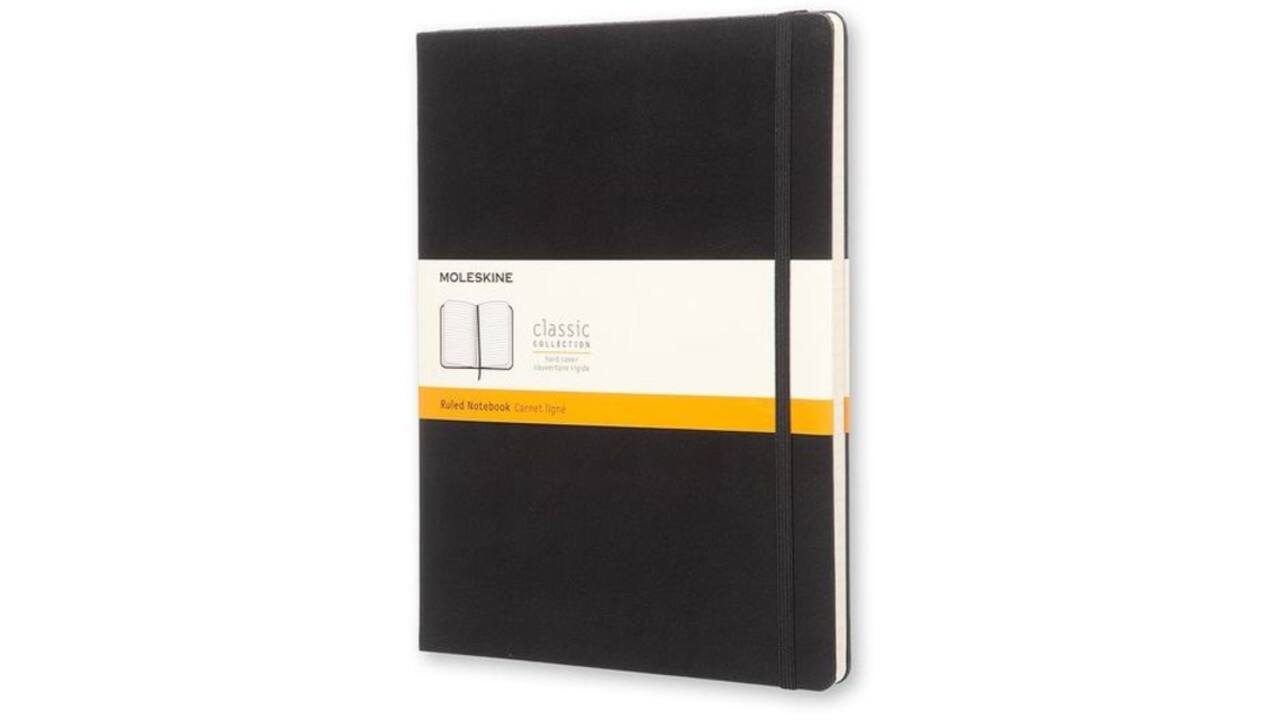 Notitieboek Moleskine XL 190x250mm lijn hard cover zwart