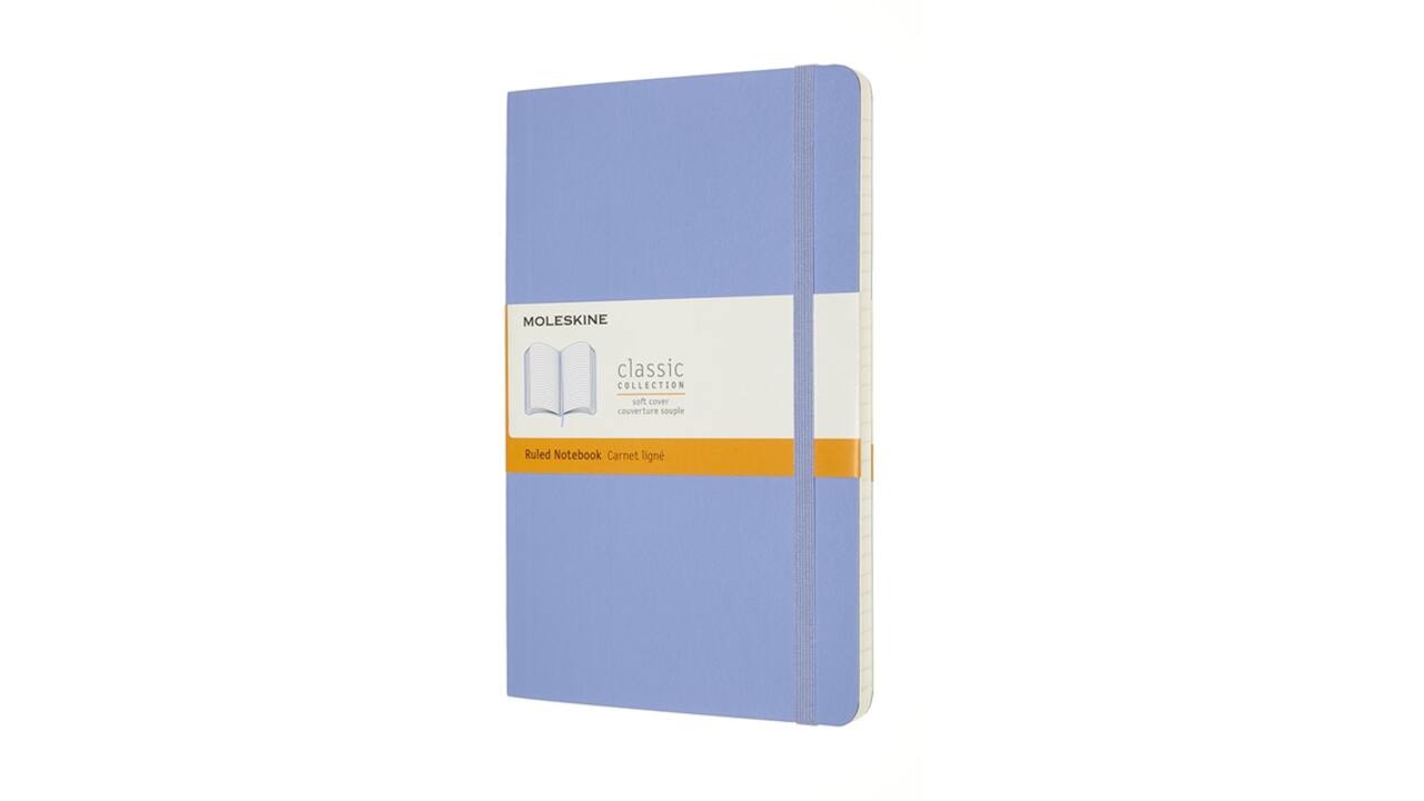 Notitieboek Moleskine large 130x210mm lijn soft cover hydrangea blue