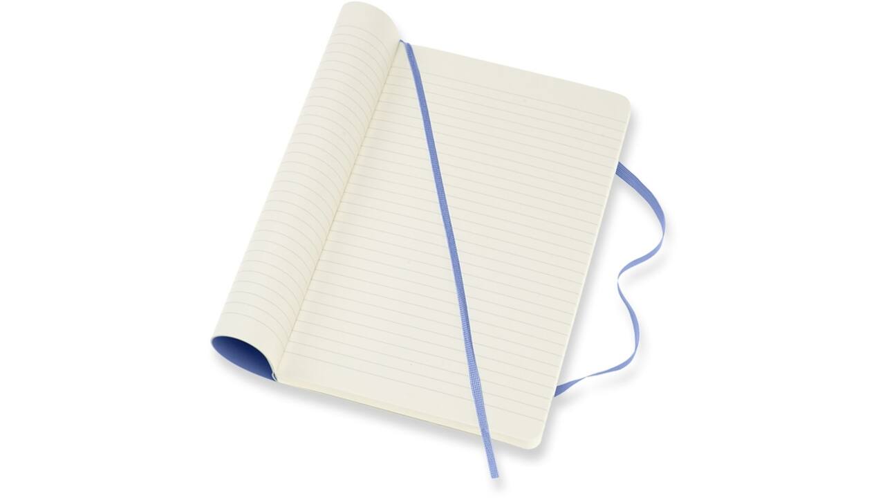 Notitieboek Moleskine large 130x210mm lijn soft cover hydrangea blue