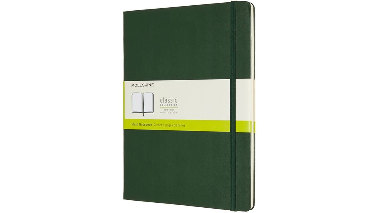 Notitieboek Moleskine XL 190x250mm blanco hard cover myrtle green