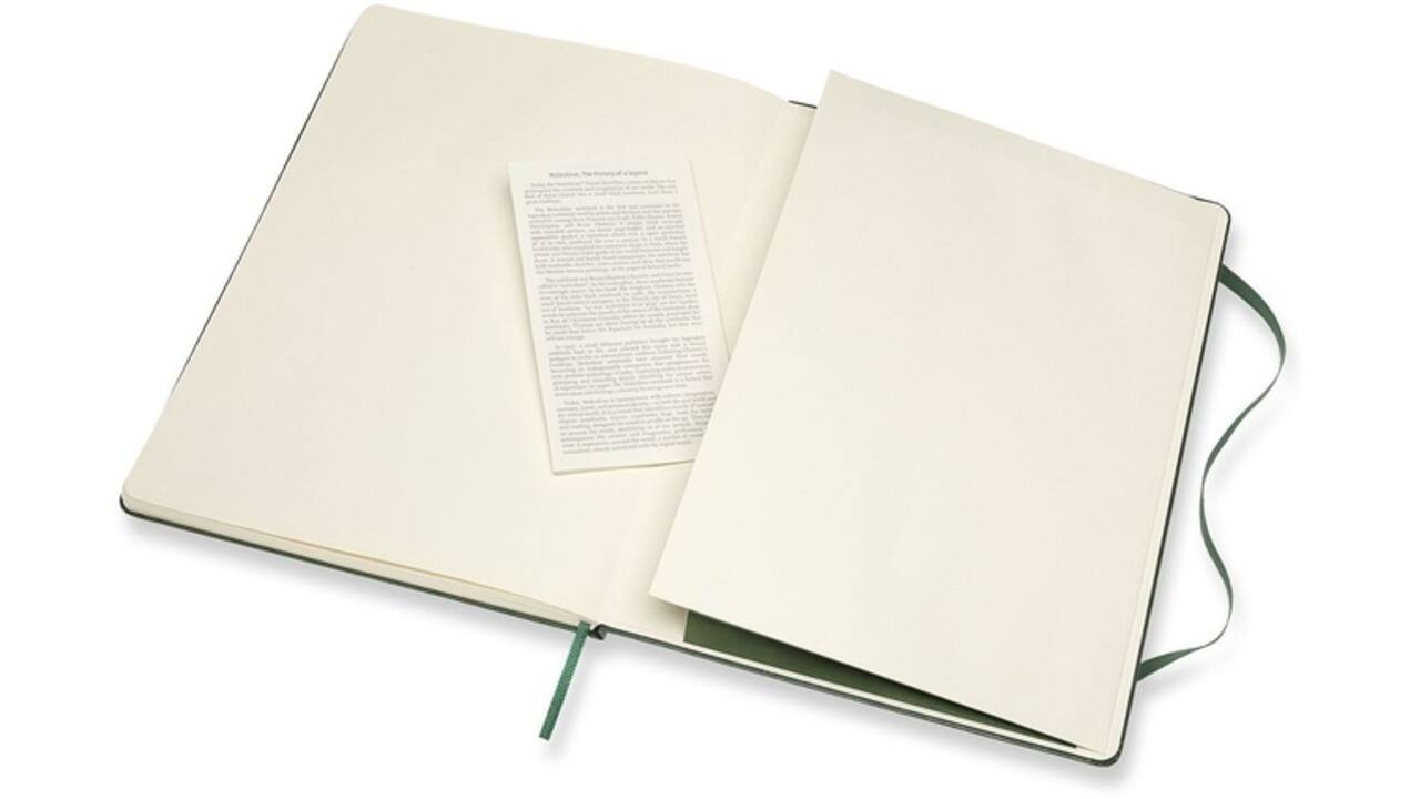 Notitieboek Moleskine XL 190x250mm blanco hard cover myrtle green
