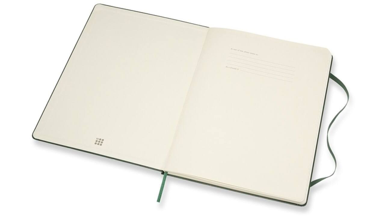 Notitieboek Moleskine XL 190x250mm blanco hard cover myrtle green