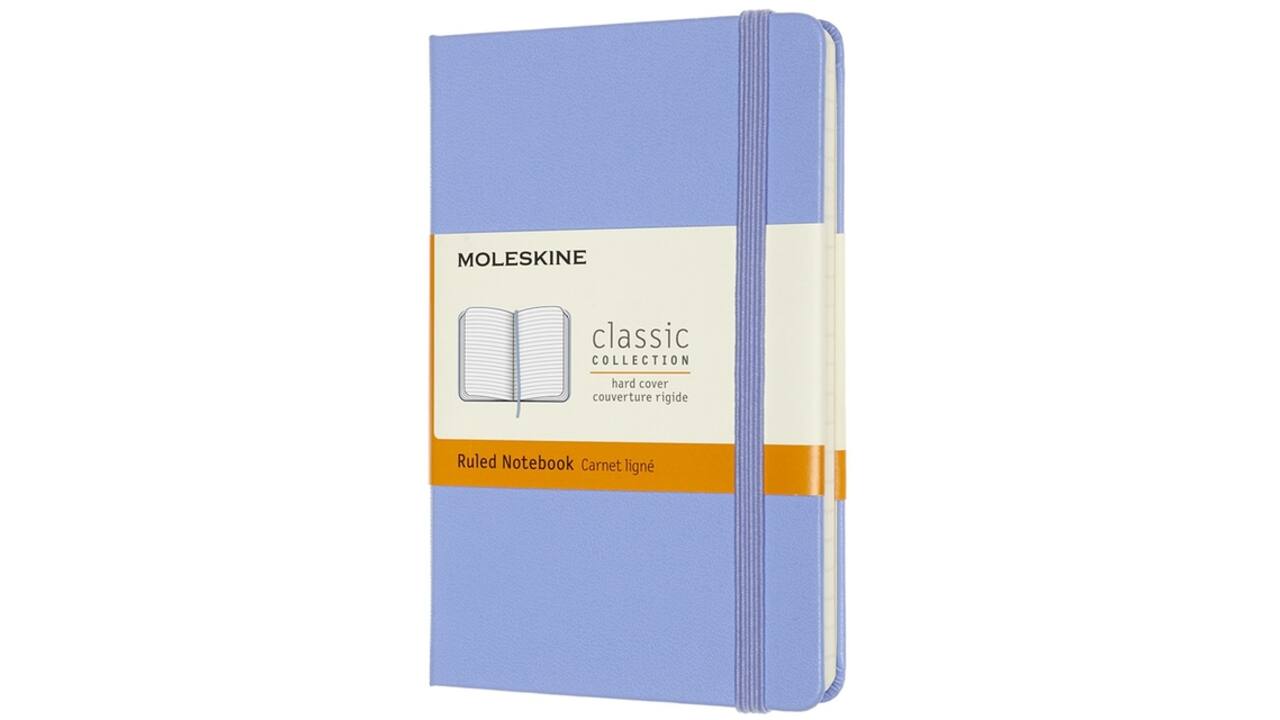 Notitieboek Moleskine pocket 90x140mm lijn hard cover hydrangea blue