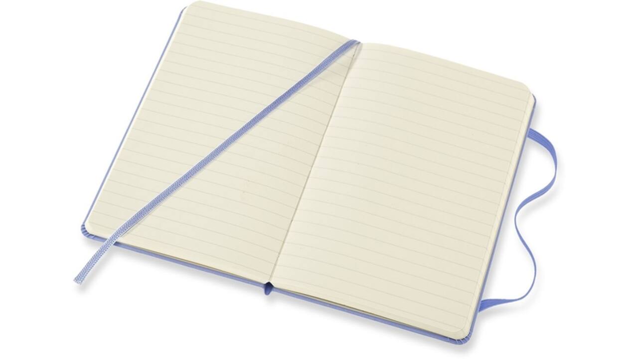 Notitieboek Moleskine pocket 90x140mm lijn hard cover hydrangea blue