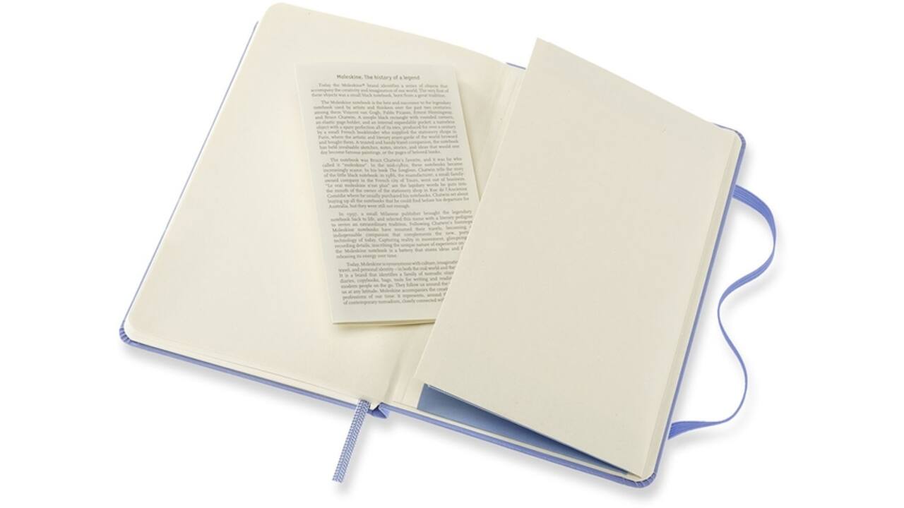 Notitieboek Moleskine pocket 90x140mm lijn hard cover hydrangea blue