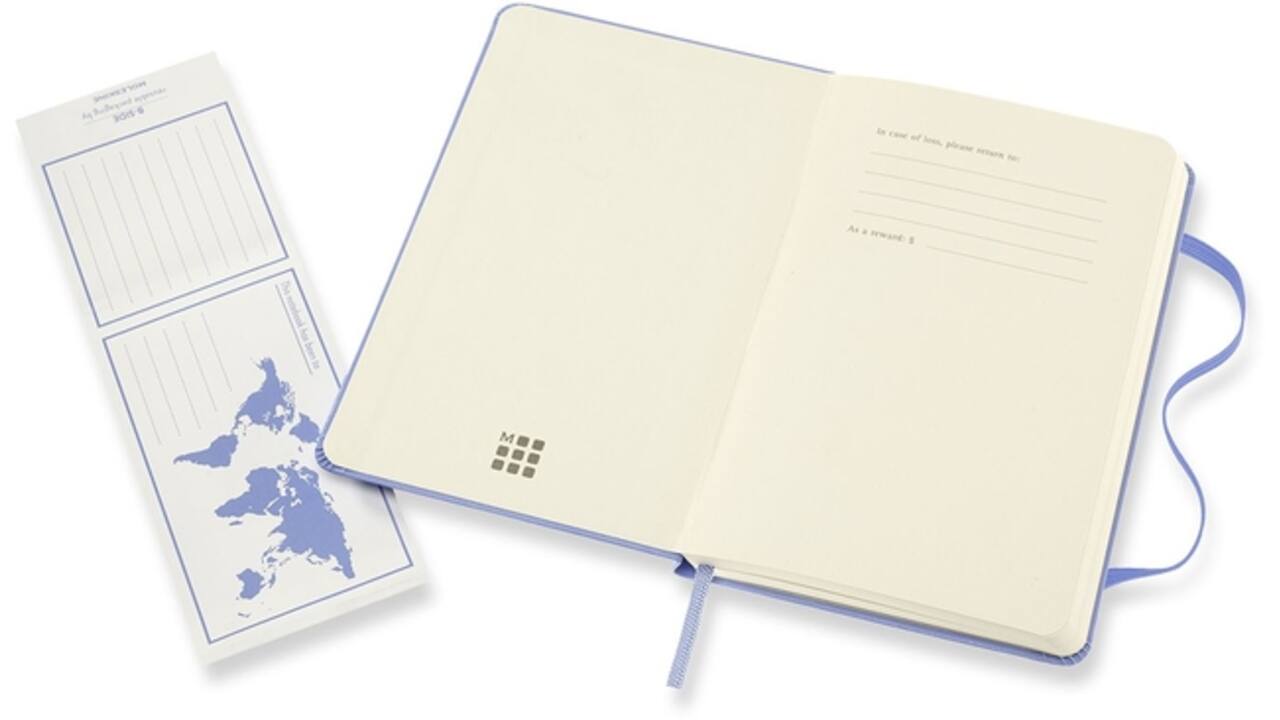 Notitieboek Moleskine pocket 90x140mm lijn hard cover hydrangea blue