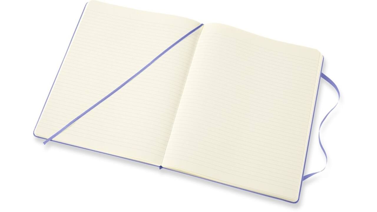 Notitieboek Moleskine XL 190x250mm lijn hard cover hydrangea blue