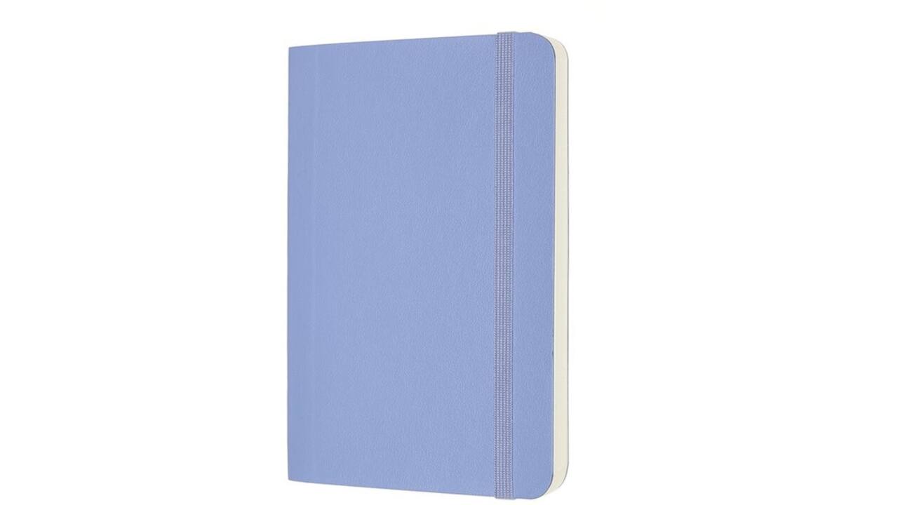 Notitieboek Moleskine pocket 90x140mm blanco soft cover hydrangea blue