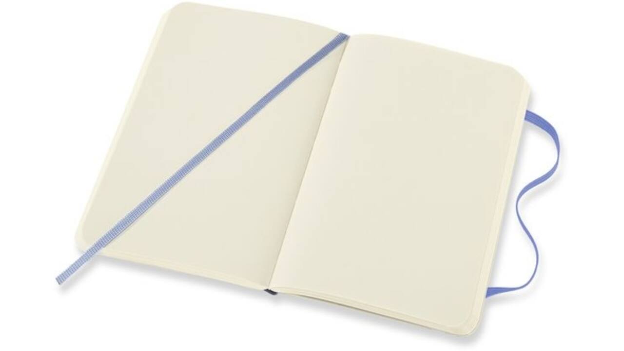 Notitieboek Moleskine pocket 90x140mm blanco soft cover hydrangea blue