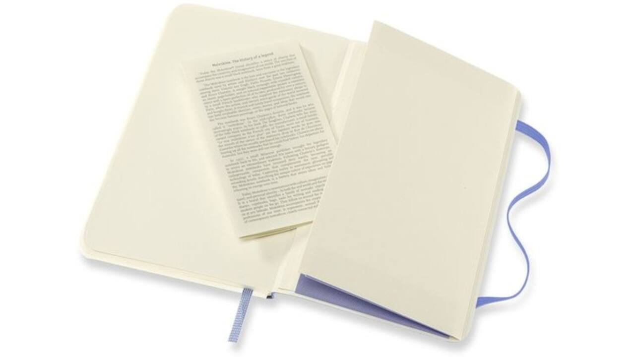 Notitieboek Moleskine pocket 90x140mm blanco soft cover hydrangea blue