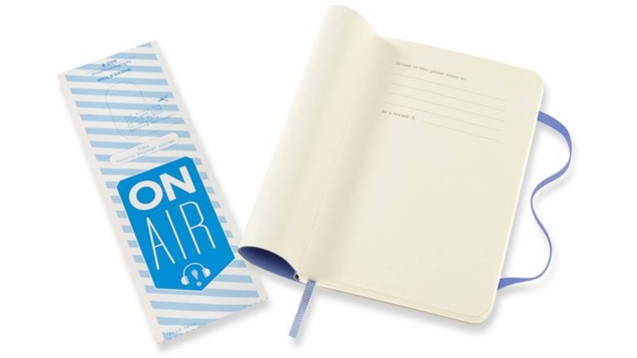 Notitieboek Moleskine pocket 90x140mm blanco soft cover hydrangea blue