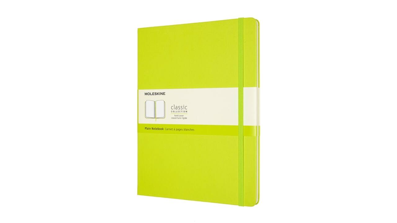 Notitieboek Moleskine XL 190x250mm blanco hard cover lemon green