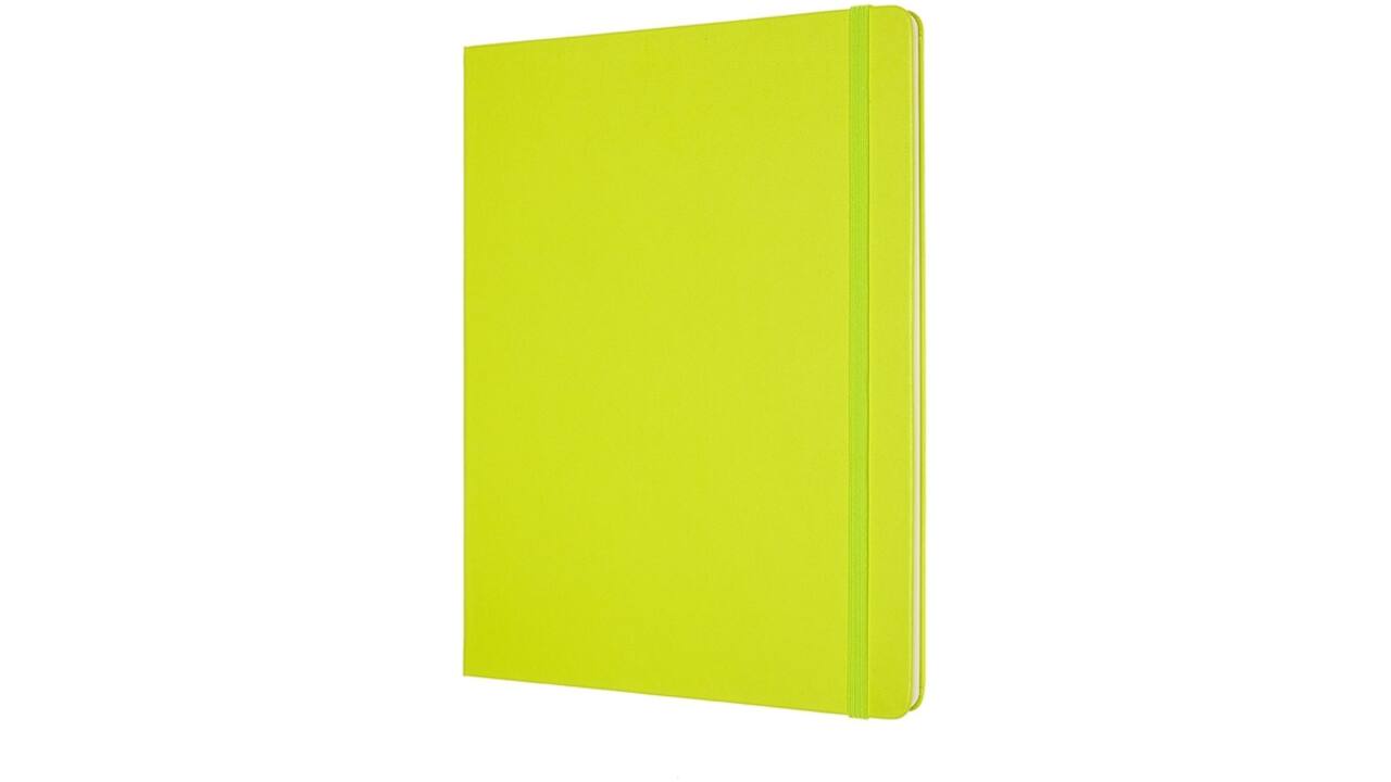 Notitieboek Moleskine XL 190x250mm blanco hard cover lemon green