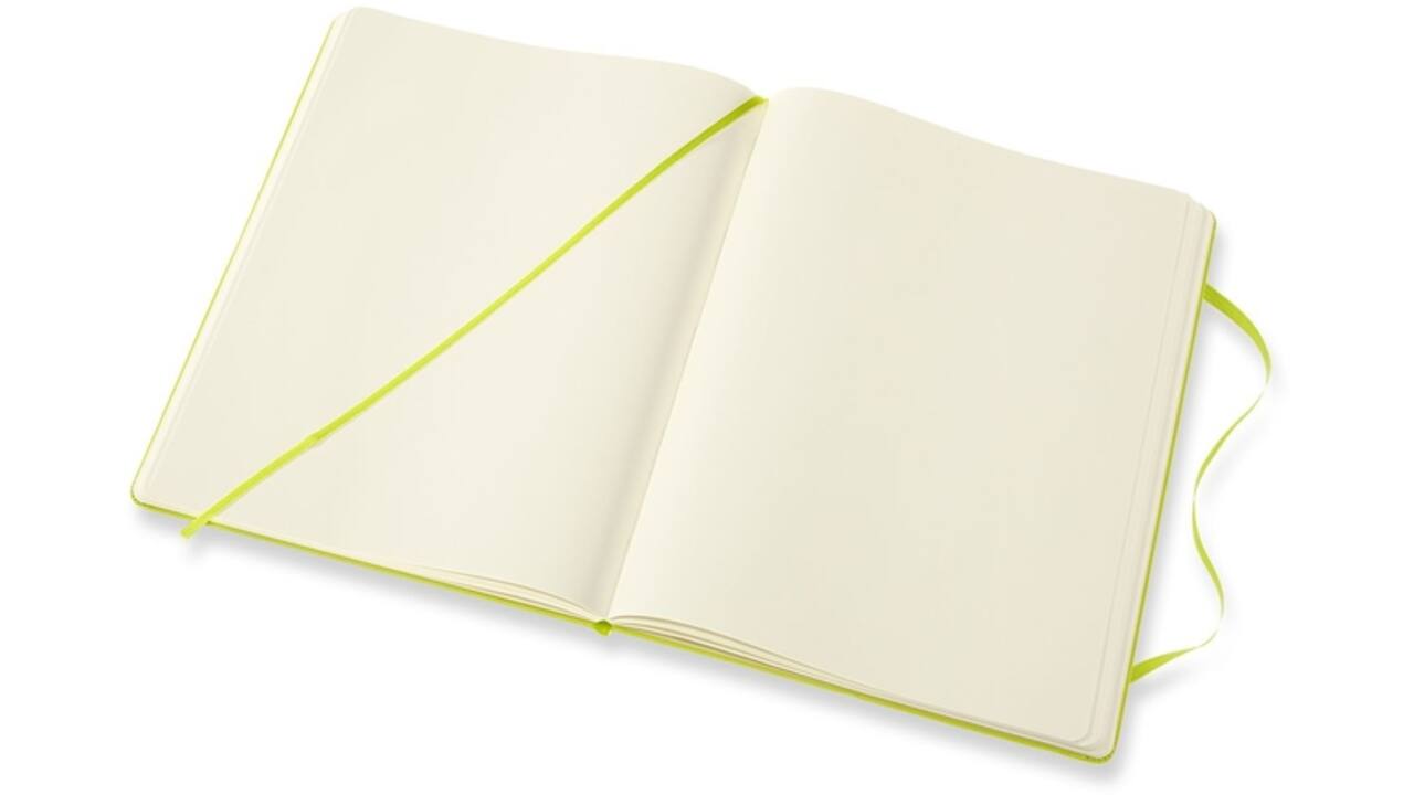Notitieboek Moleskine XL 190x250mm blanco hard cover lemon green