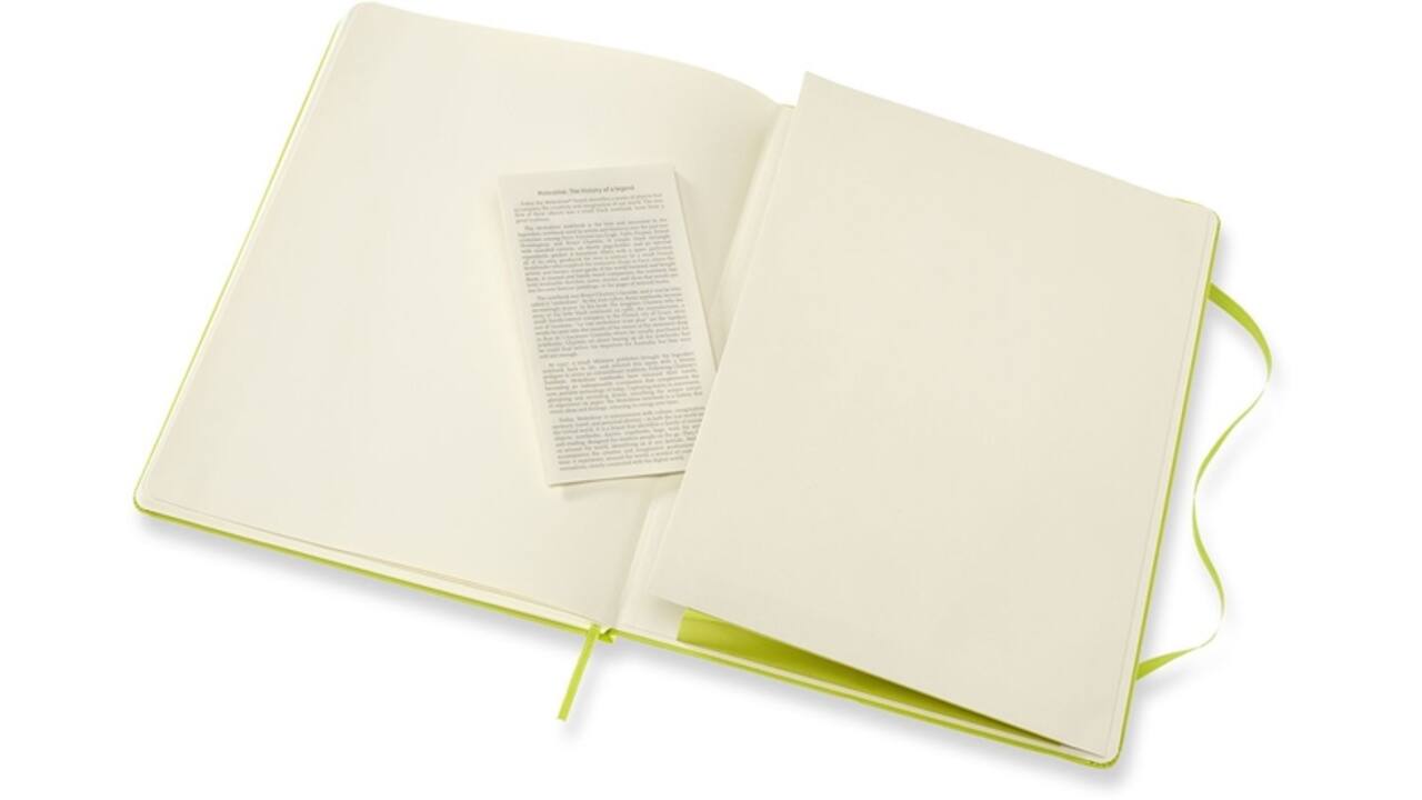 Notitieboek Moleskine XL 190x250mm blanco hard cover lemon green