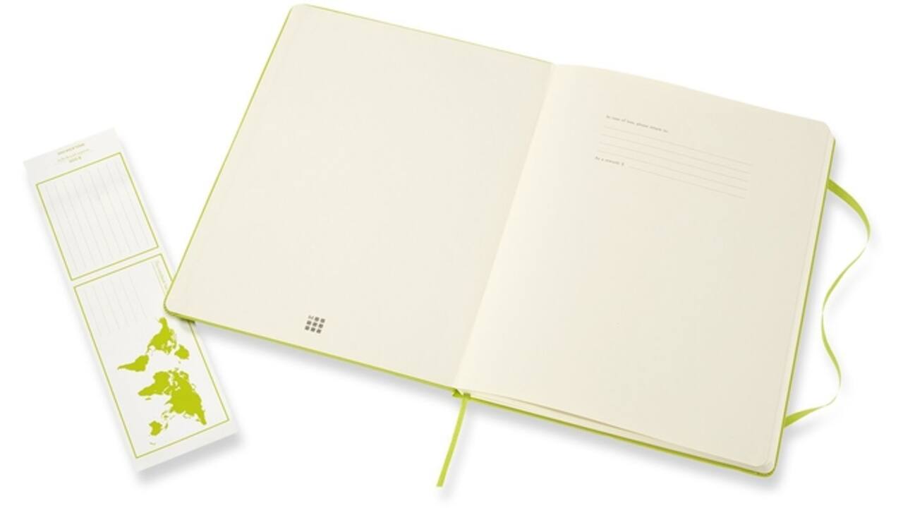Notitieboek Moleskine XL 190x250mm blanco hard cover lemon green
