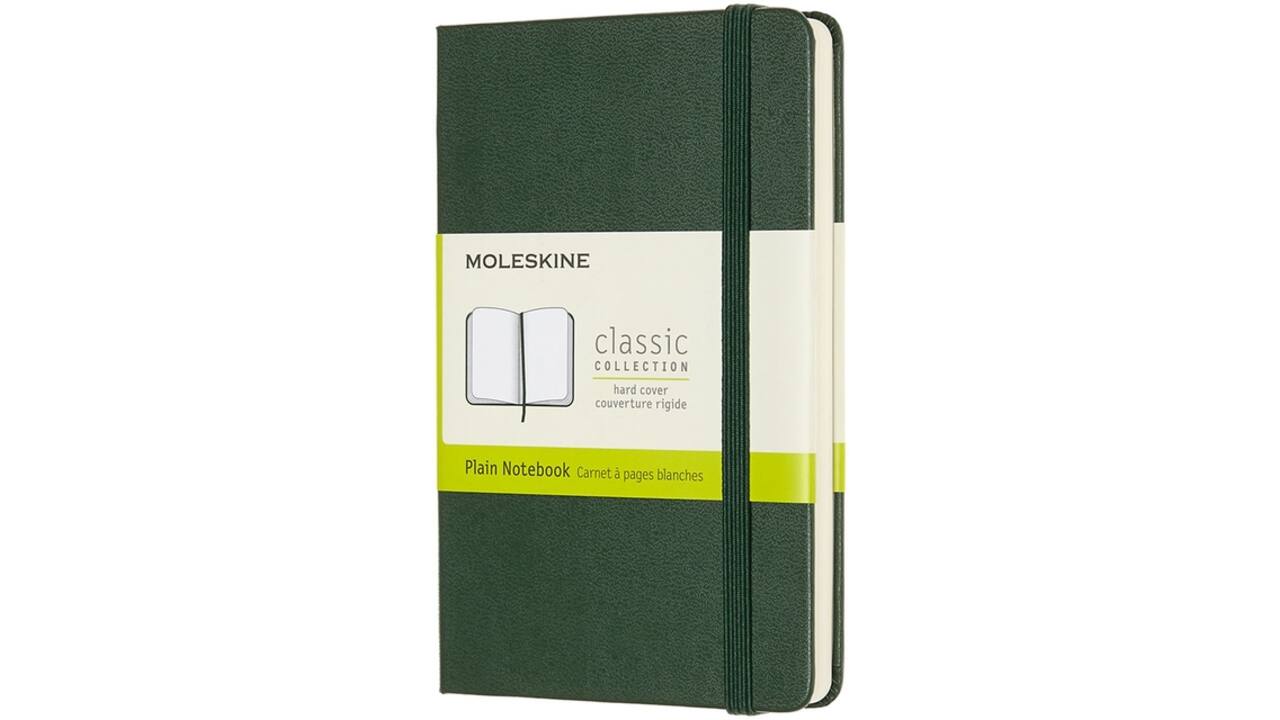 Notitieboek Moleskine pocket 90x140mm blanco hard cover myrtle green