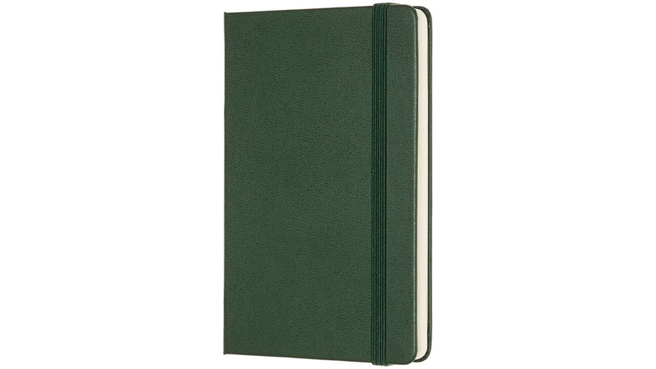 Notitieboek Moleskine pocket 90x140mm blanco hard cover myrtle green