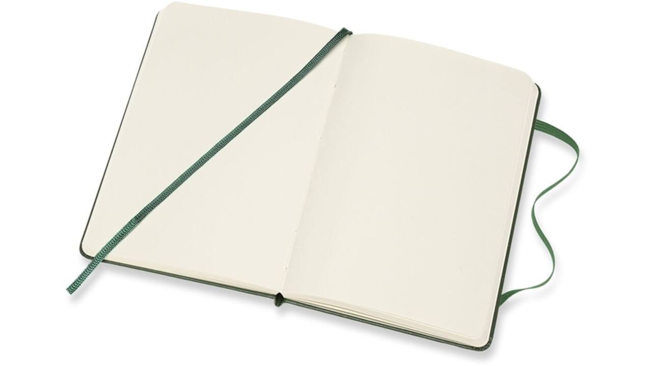 Notitieboek Moleskine pocket 90x140mm blanco hard cover myrtle green