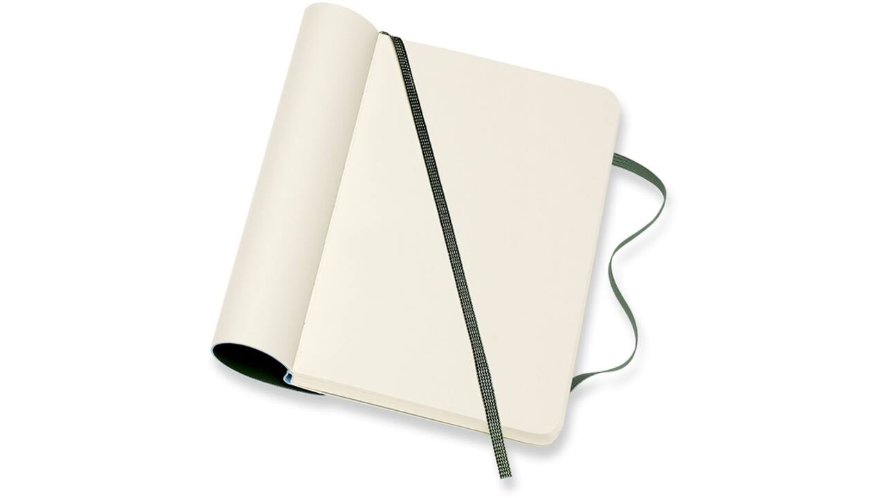 Notitieboek Moleskine pocket 90x140mm blanco soft cover myrtle green