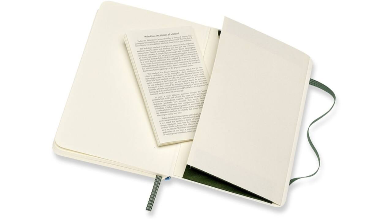 Notitieboek Moleskine pocket 90x140mm blanco soft cover myrtle green