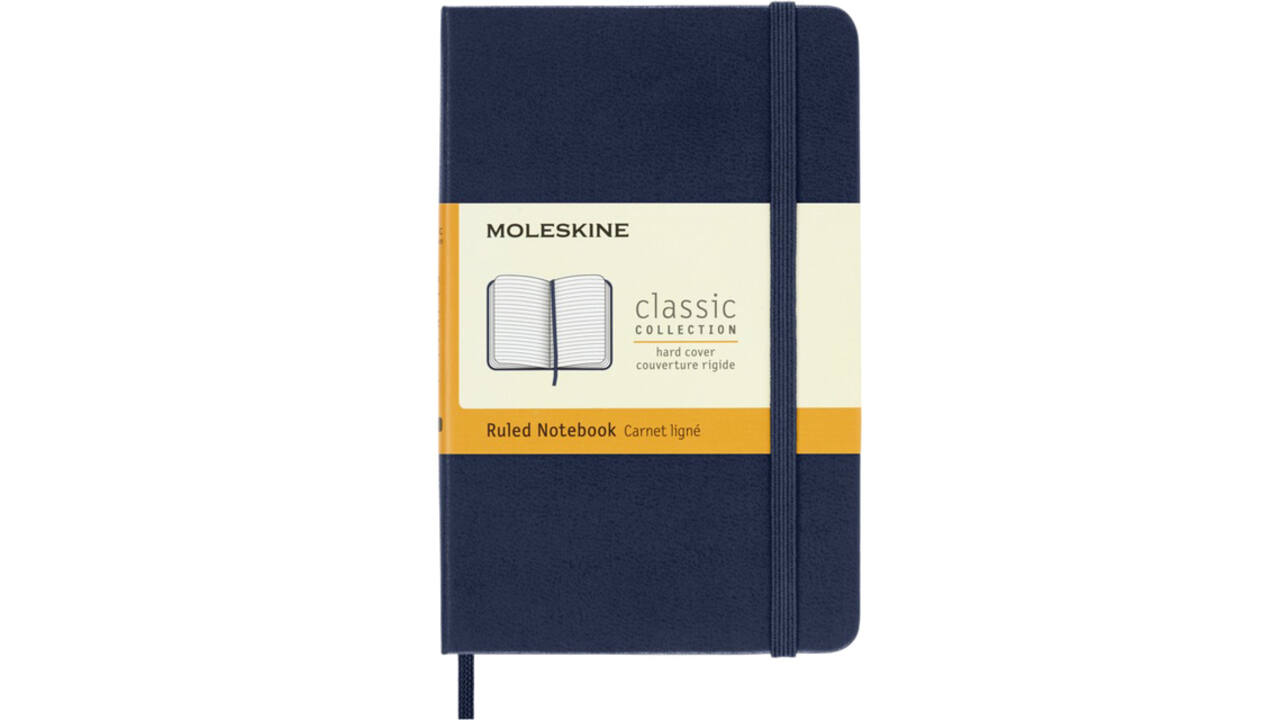 Notitieboek Moleskine pocket 90x140mm lijn hard cover sapphire blue