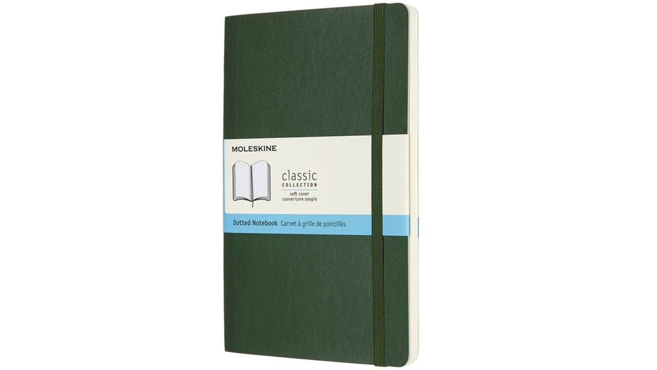Notitieboek Moleskine large 130x210mm dots soft cover myrtle green