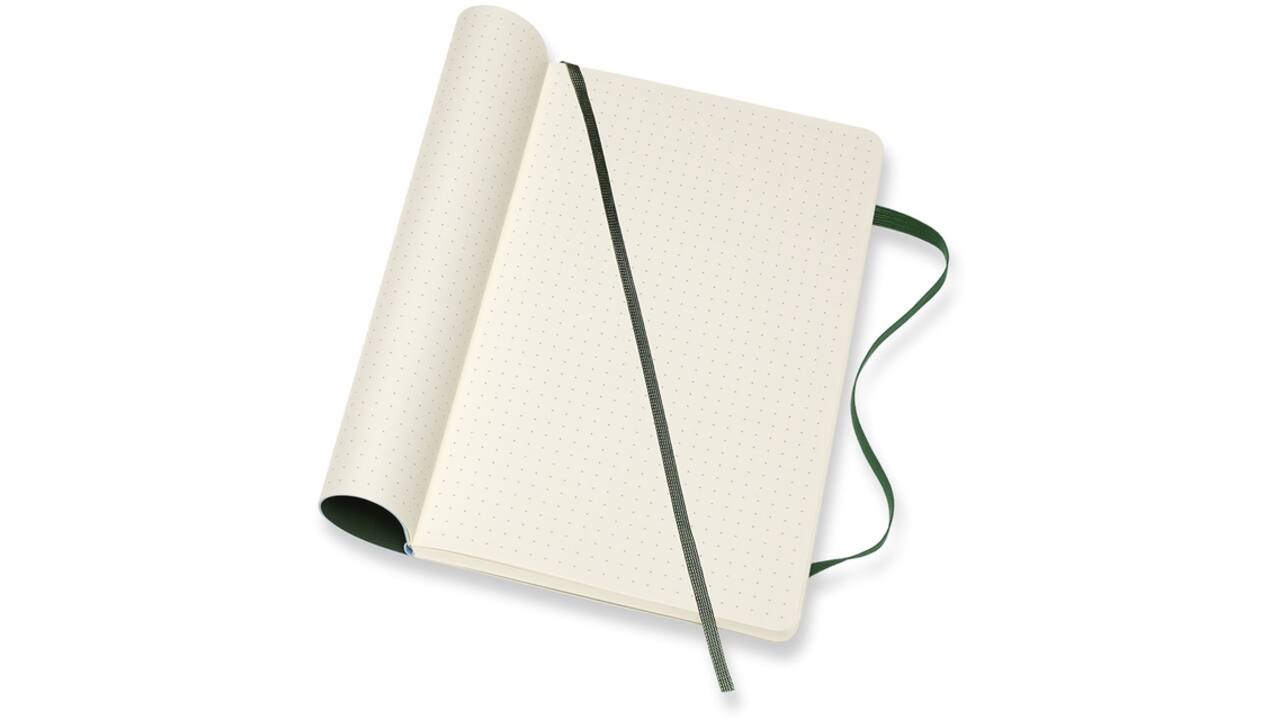 Notitieboek Moleskine large 130x210mm dots soft cover myrtle green