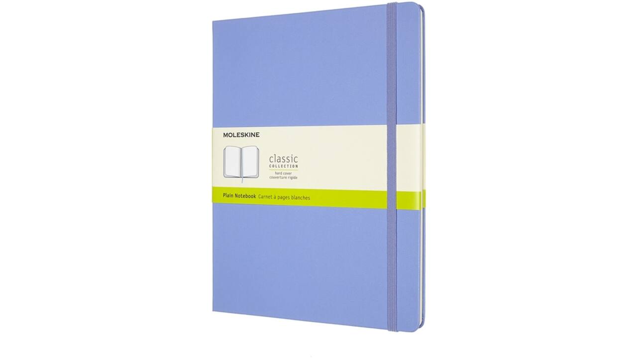 Notitieboek Moleskine XL 190x250mm blanco hard cover hydrangea blue