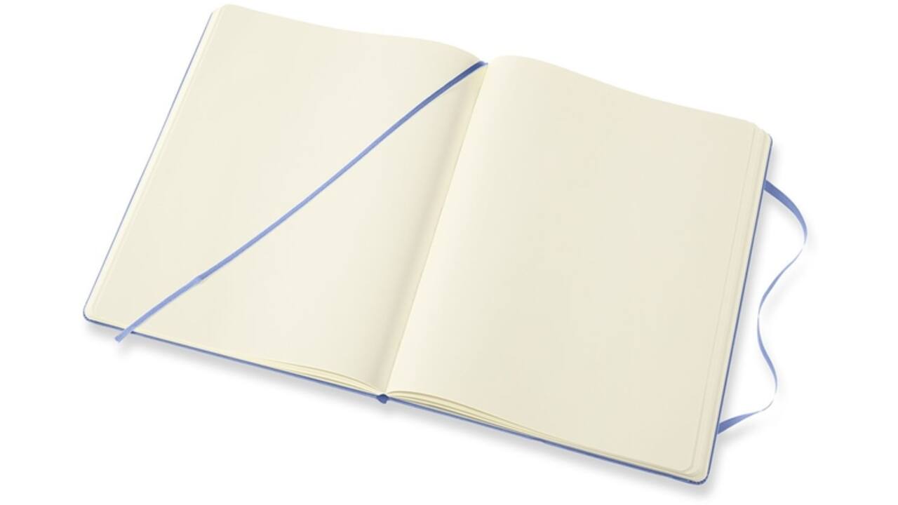 Notitieboek Moleskine XL 190x250mm blanco hard cover hydrangea blue