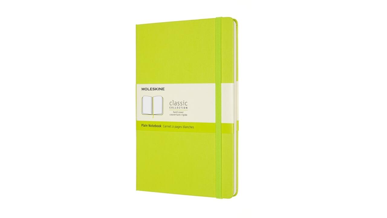Notitieboek Moleskine large 130x210mm blanco hard cover lemon green