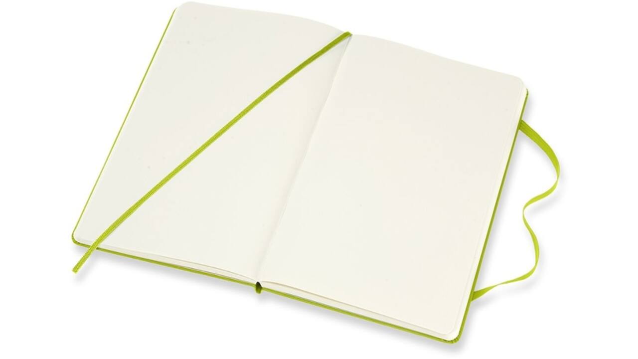 Notitieboek Moleskine large 130x210mm blanco hard cover lemon green
