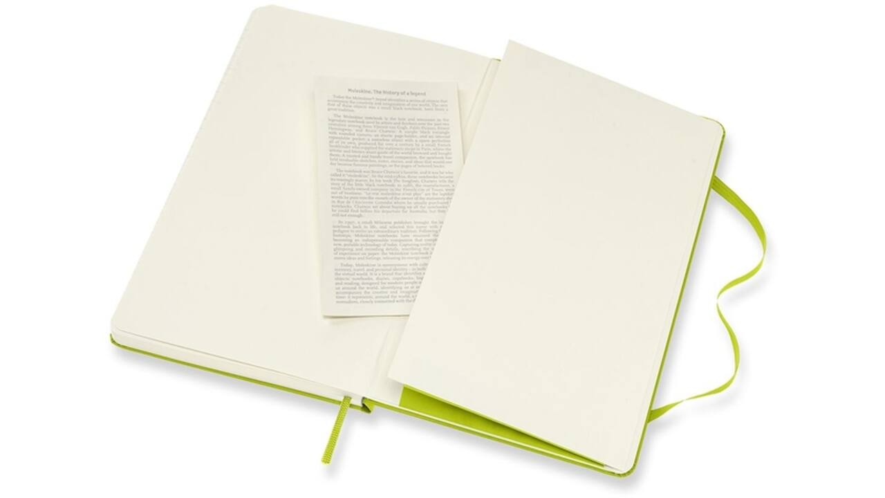 Notitieboek Moleskine large 130x210mm blanco hard cover lemon green