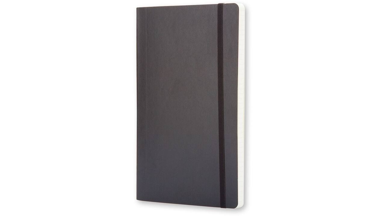 Notitieboek Moleskine large 130x210mm ruit 5x5mm soft cover zwart