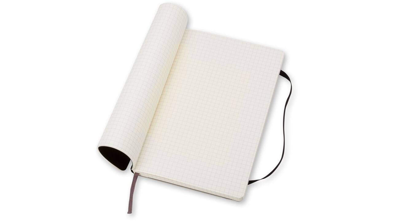 Notitieboek Moleskine large 130x210mm ruit 5x5mm soft cover zwart
