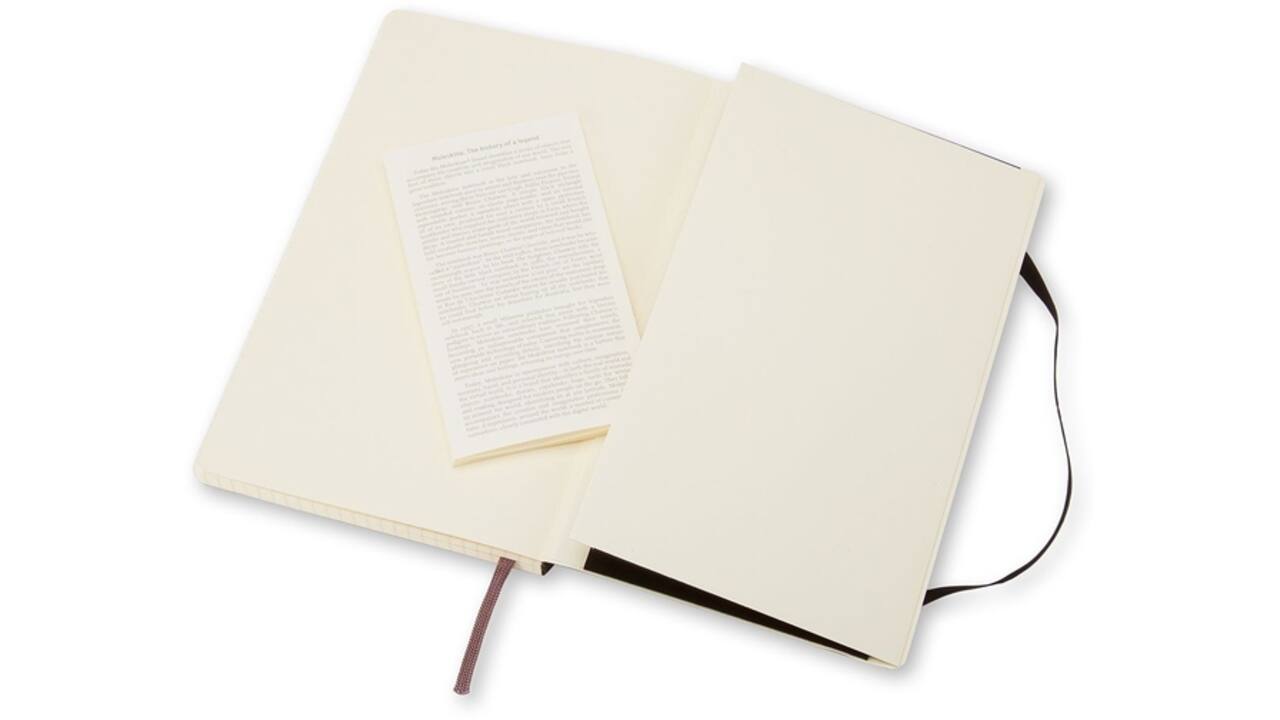 Notitieboek Moleskine large 130x210mm ruit 5x5mm soft cover zwart