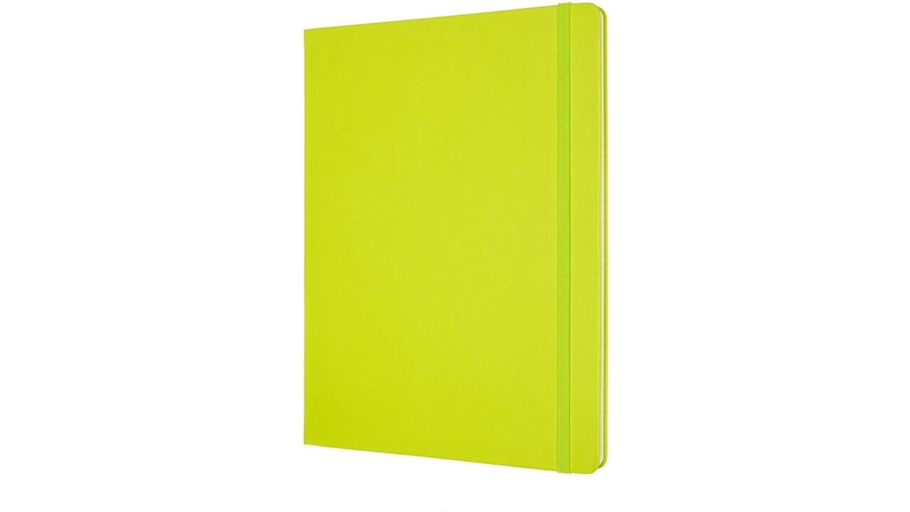 Notitieboek Moleskine XL 190x250mm lijn hard cover lemon green