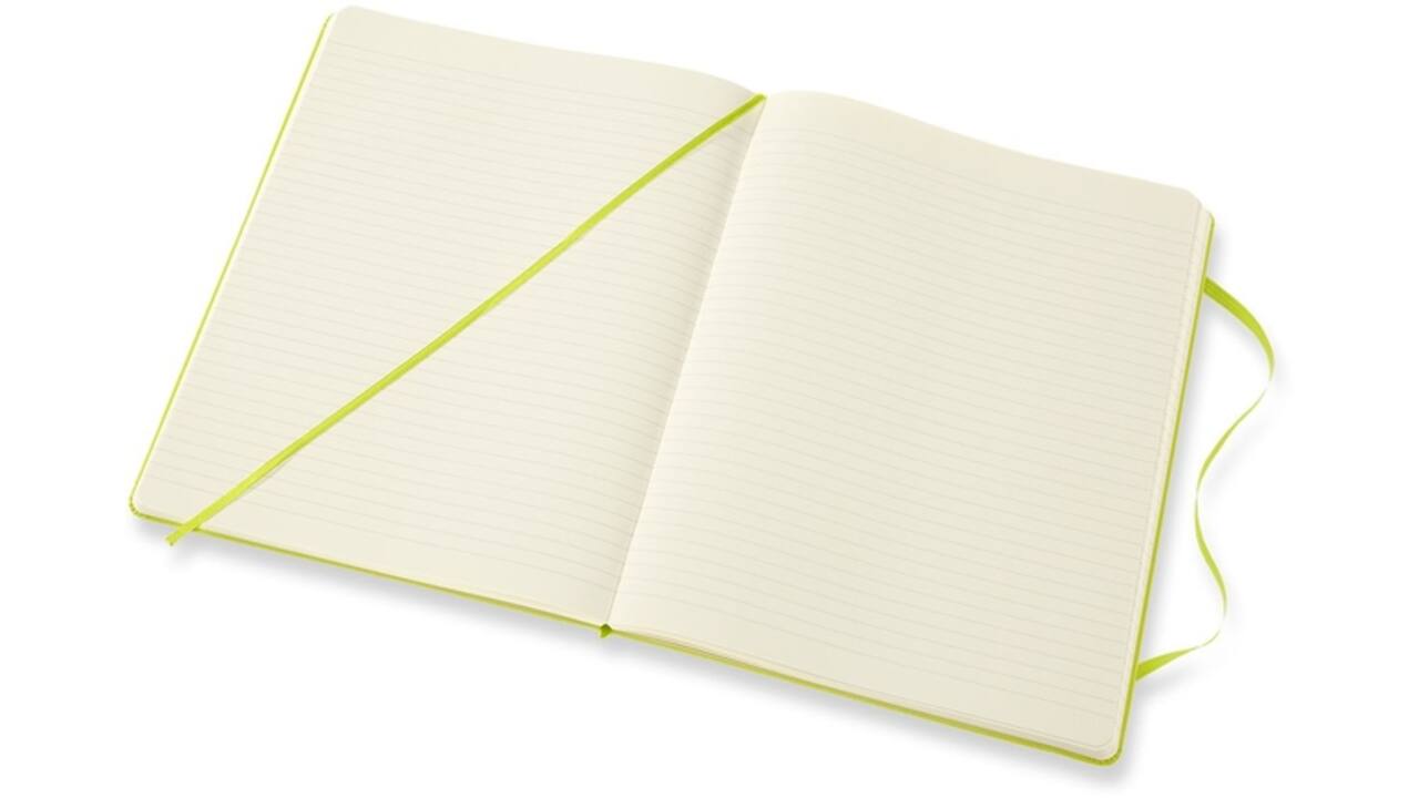 Notitieboek Moleskine XL 190x250mm lijn hard cover lemon green
