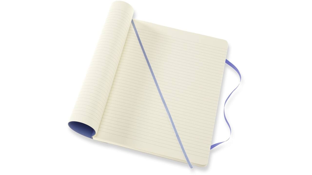 Notitieboek Moleskine XL 190x250mm lijn soft cover hydrangea blue
