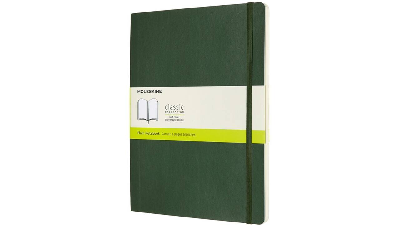 Notitieboek Moleskine XL 190x250mm blanco soft cover myrtle green