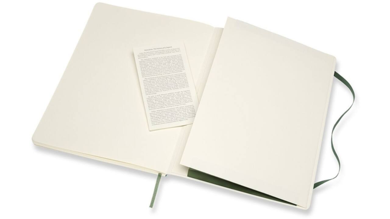 Notitieboek Moleskine XL 190x250mm blanco soft cover myrtle green