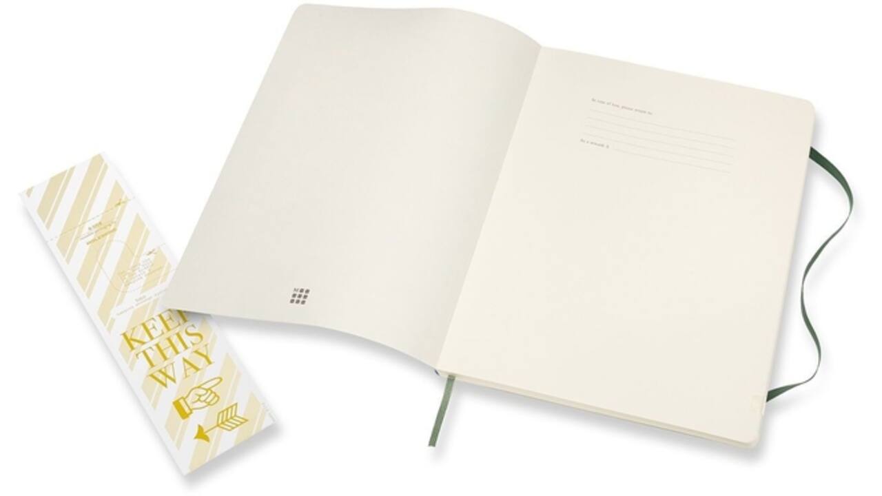 Notitieboek Moleskine XL 190x250mm blanco soft cover myrtle green