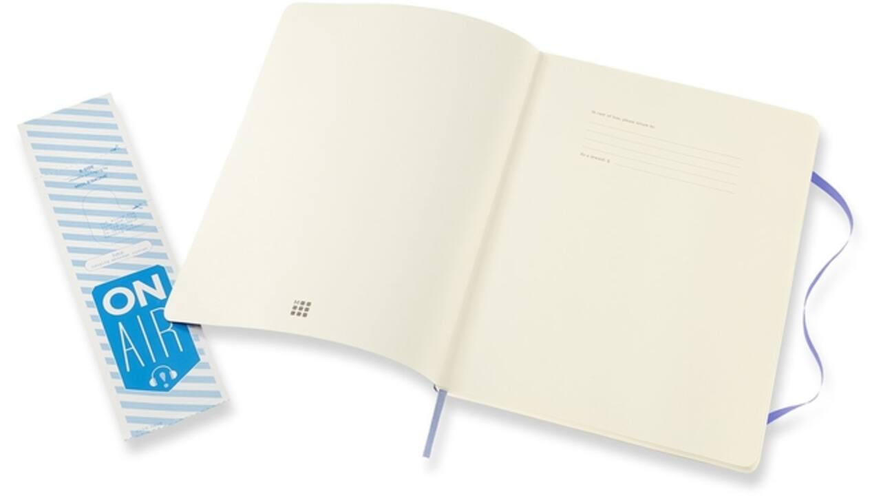 Notitieboek Moleskine XL 190x250mm blanco soft cover hydrangea blue