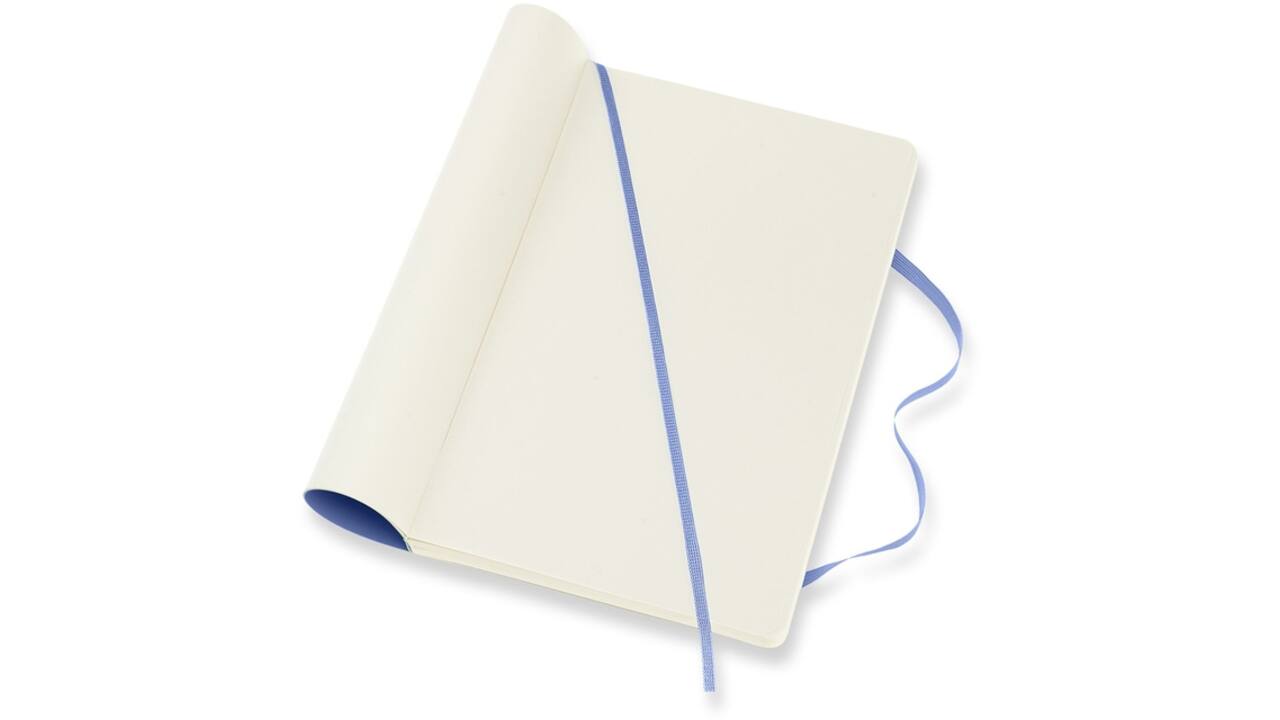 Notitieboek Moleskine large 130x210mm blanco soft cover hydrangea blue