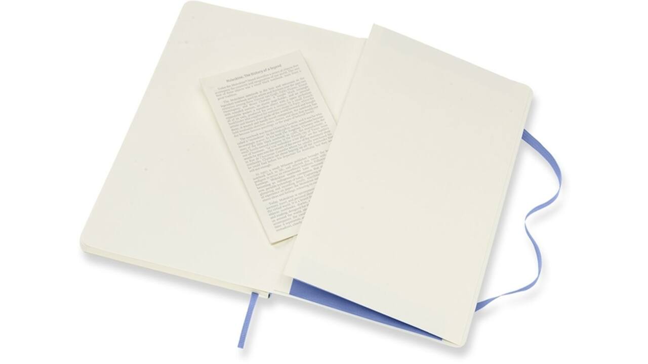 Notitieboek Moleskine large 130x210mm blanco soft cover hydrangea blue