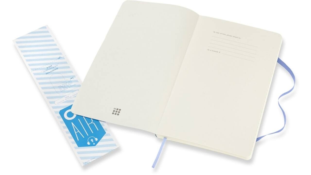 Notitieboek Moleskine large 130x210mm blanco soft cover hydrangea blue
