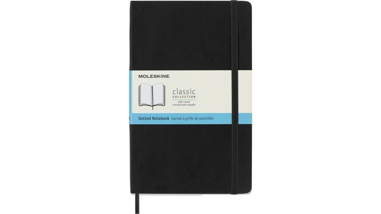 Notitieboek Moleskine large 130x210mm dots soft cover zwart