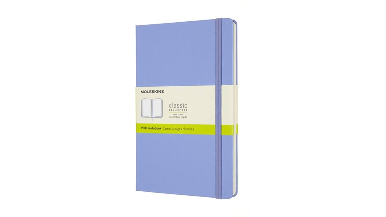 Notitieboek Moleskine large 130x210mm blanco hard cover hydrangea blue